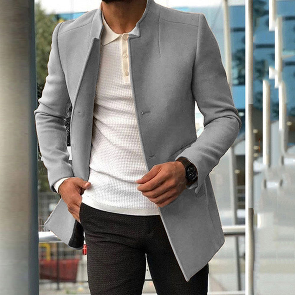 Slim Single-Breasted Solid Color Business Jacket