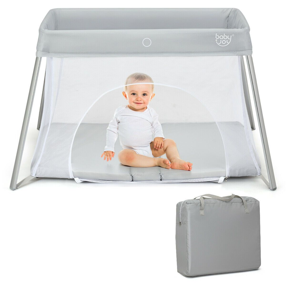 Lightweight Folding Playpen with Zipper Access Door