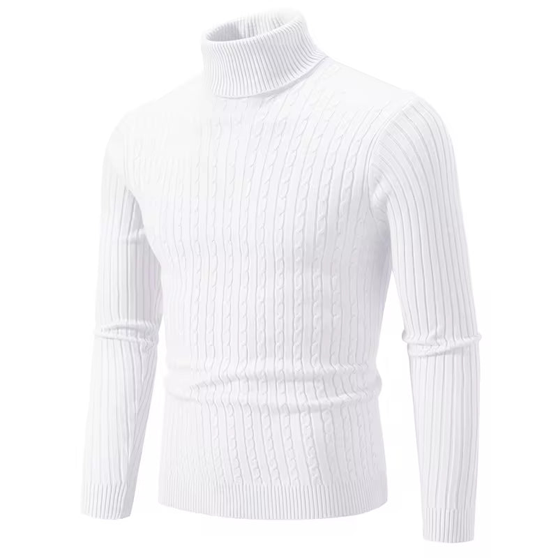 Turtleneck Sweater Solid Color Pullover