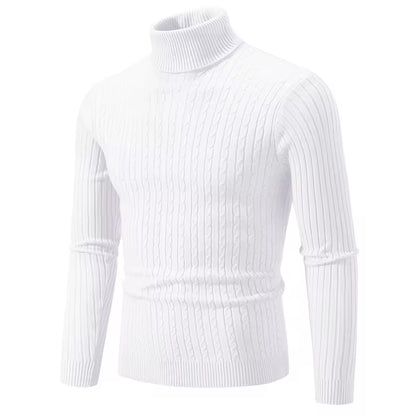 Turtleneck Sweater Solid Color Pullover