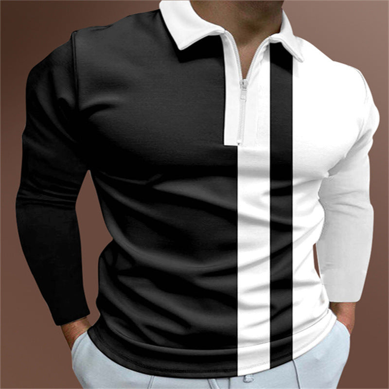 Men's POLO Striped Short Sleeve Lapel T-Shirt