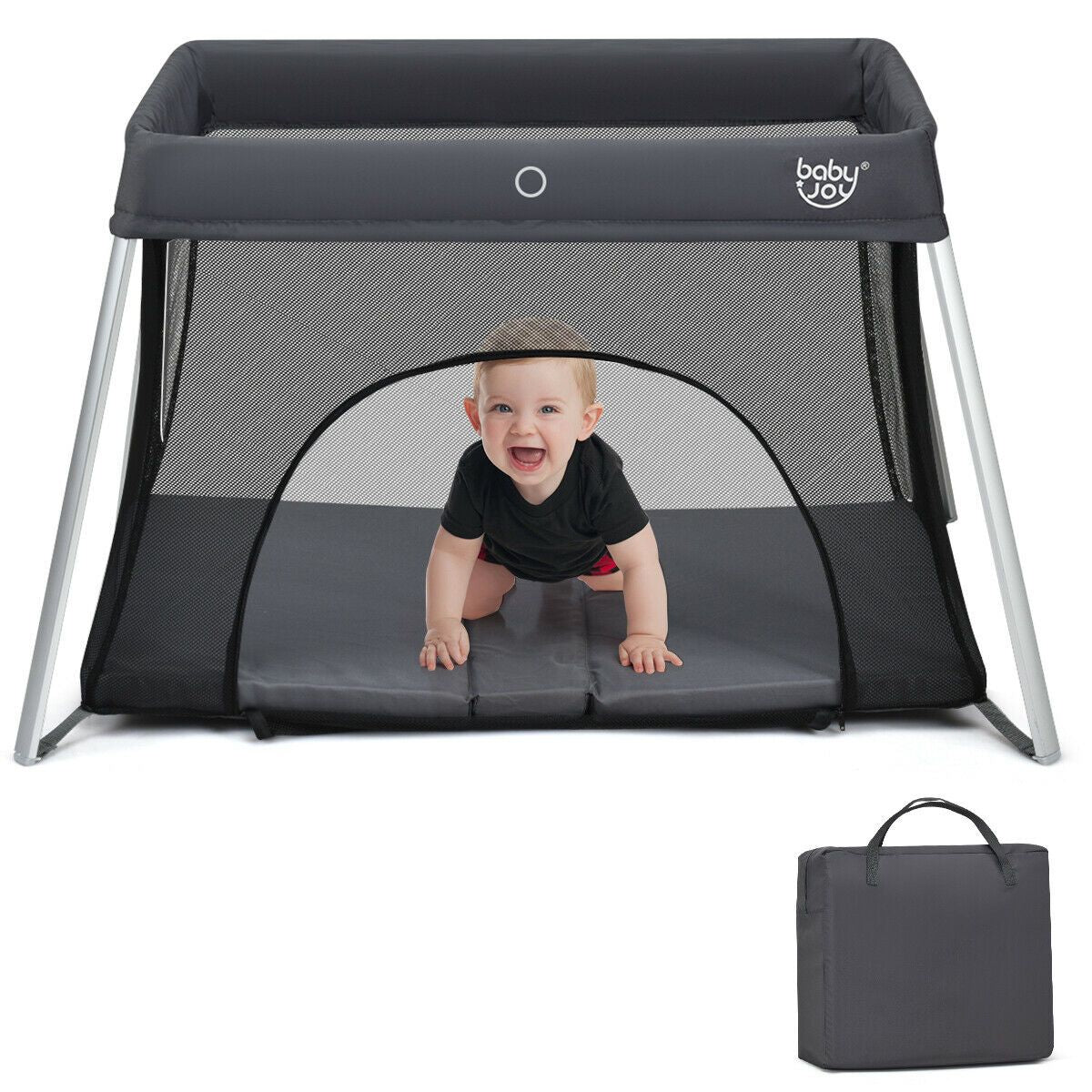 Lightweight Folding Playpen with Zipper Access Door