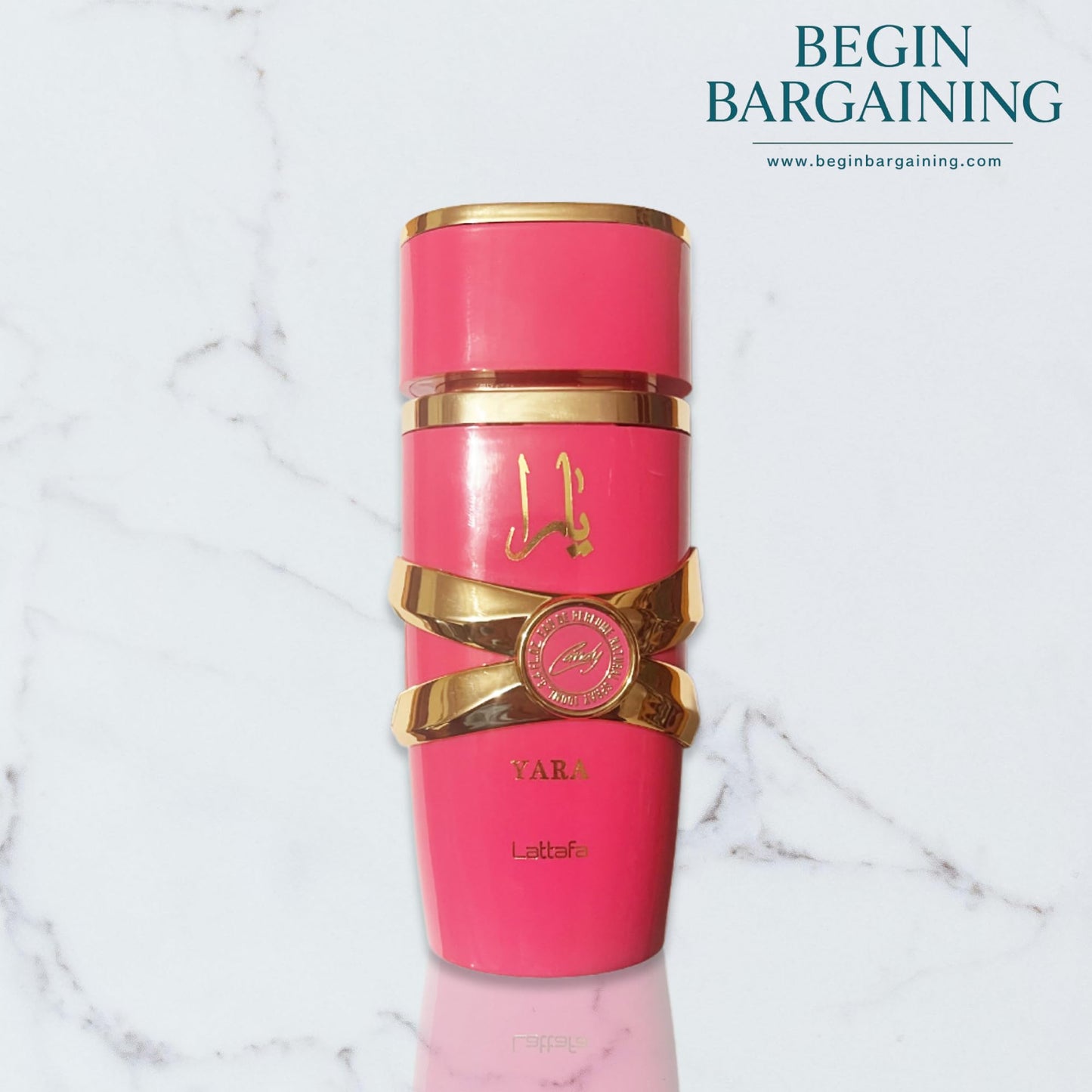 Yara Candy 100ml Eau de Parfum by Lattafa | Sweet & Fruity Arabic Perfume for Women | Long Lasting | Presented by Begin Bargaining UK