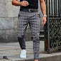 2023 New Plaid Skinny Mens Chinos