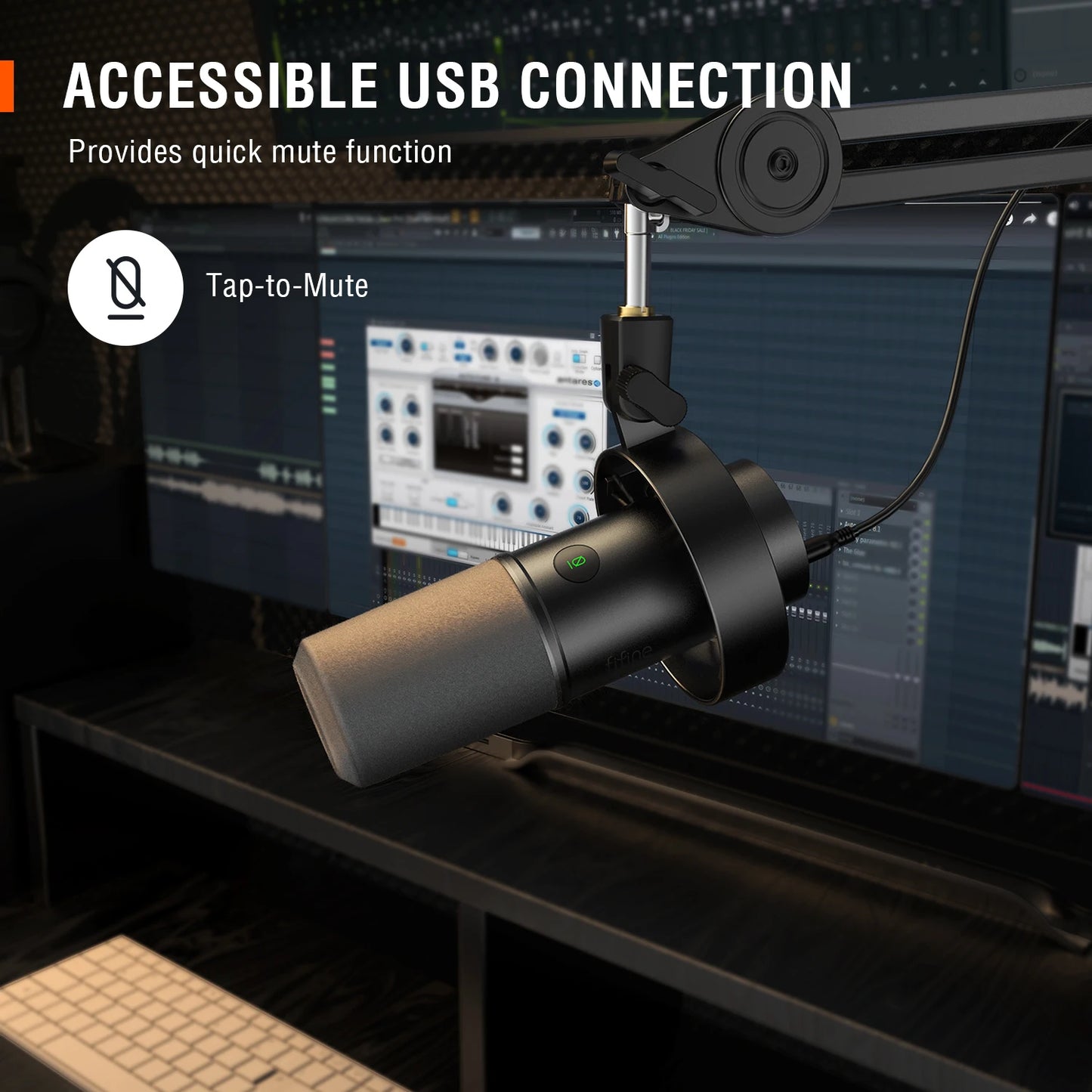 FIFINE USB/XLR Dynamic Microphone with Shock Mount