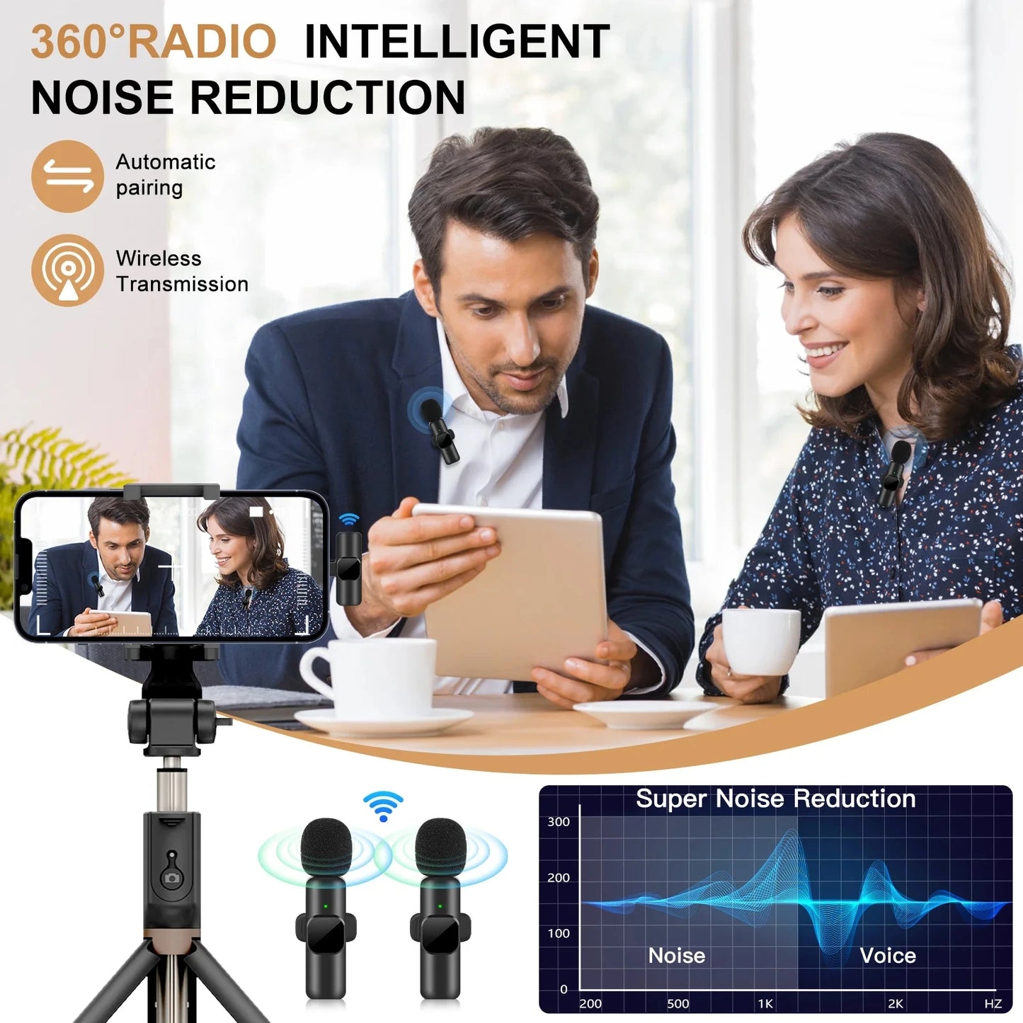  Professional Clip-On Wireless Microphone