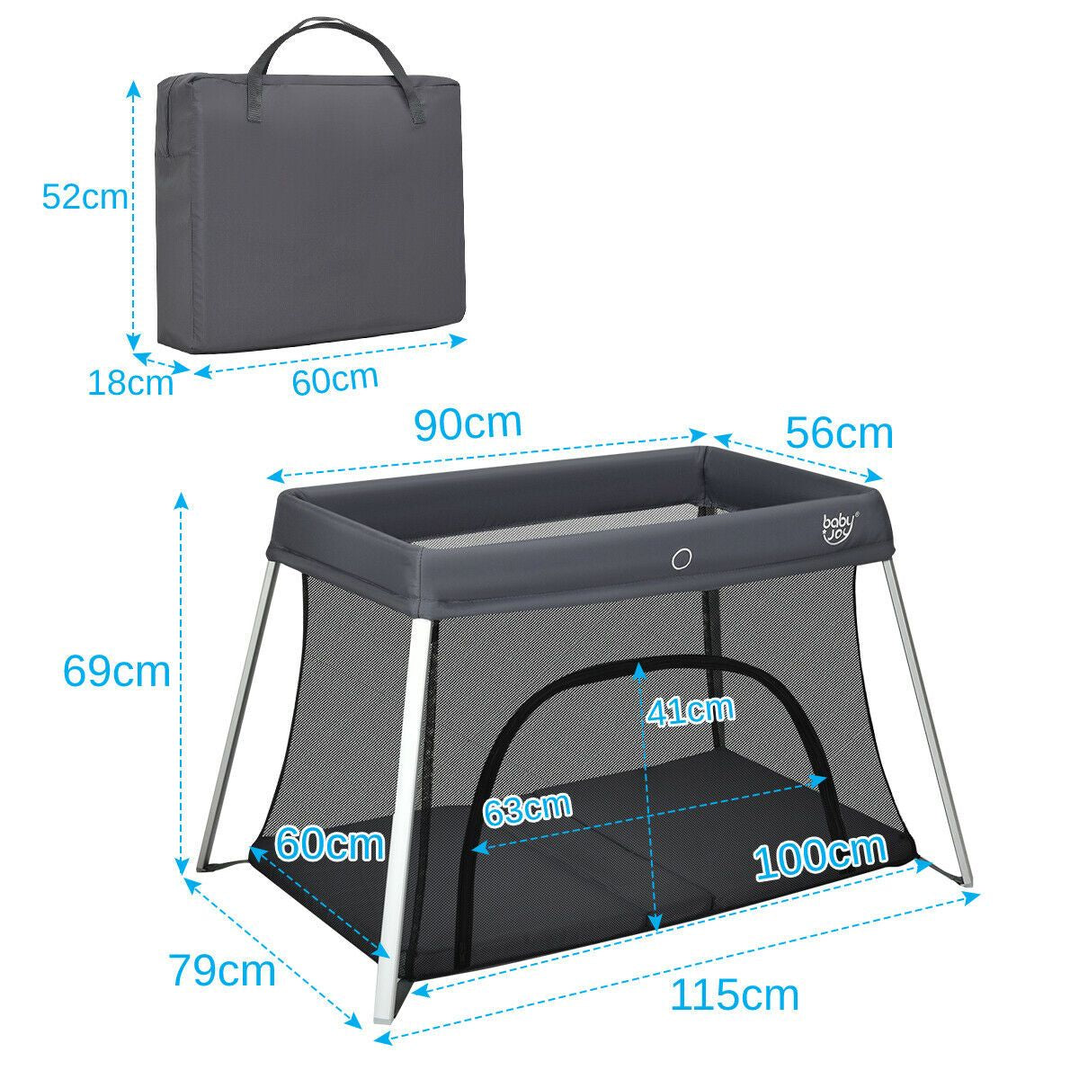 Lightweight Folding Playpen with Zipper Access Door