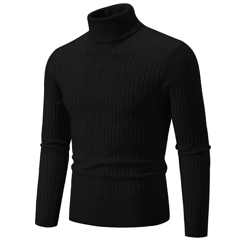 Turtleneck Sweater Solid Color Pullover